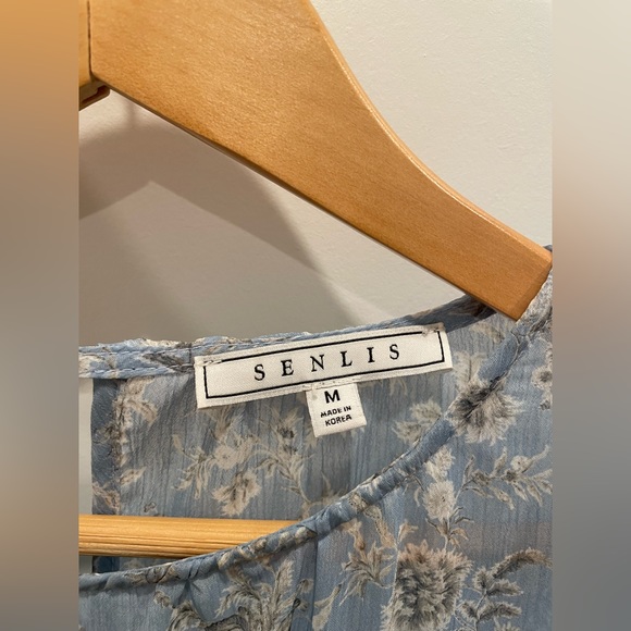 SENLIS Blue Long Sleeve Dress Sz M - Picture 3 of 7